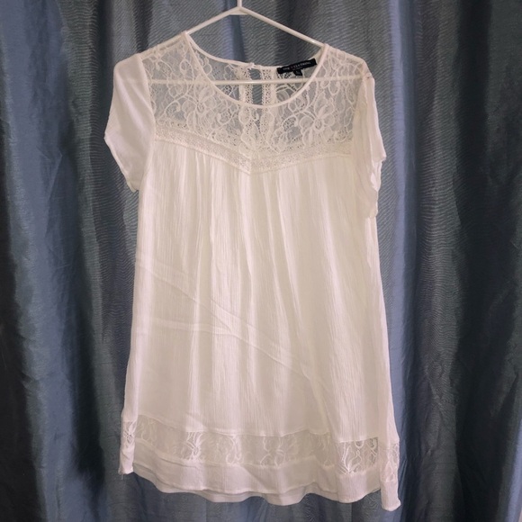 One Clothing White Lace Top size L , romantic looking white blousy top - Picture 1 of 9